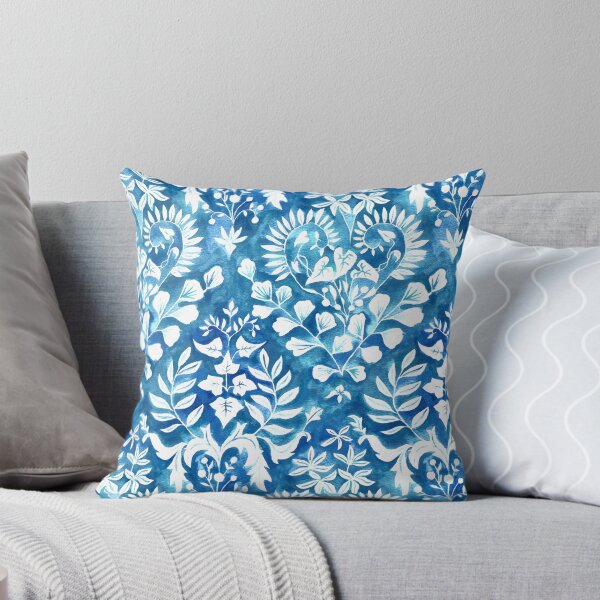 Item preview, Negative Space Botanical Watercolor - Cobalt Blue designed and sold by TigaTiga.