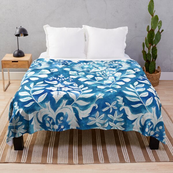 Item preview, Negative Space Botanical Watercolor - Cobalt Blue designed and sold by TigaTiga.