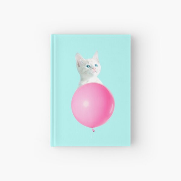 White Cat's Travel by Pink Balloon by Alice Monber Hardcover Journal