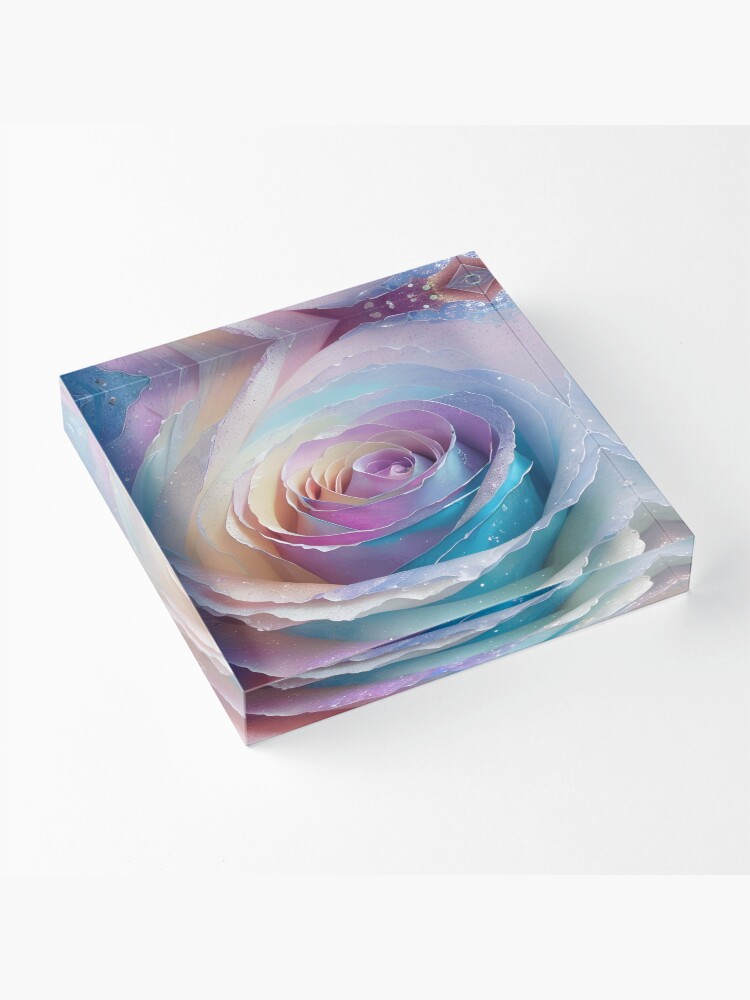 Thumbnail 3 of 5, Acrylic Block, Rose 8 Pastel designed and sold by christineiris.