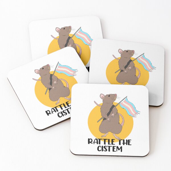 Item preview, Rattle The Cistem - Yellow Trans Activist Rat  designed and sold by Koiboi11.