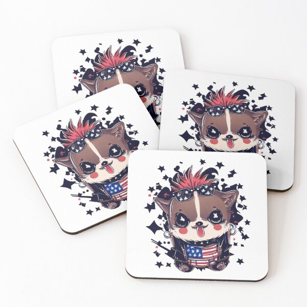Item preview, Cute Dog 4th Of July Punk Patriot designed and sold by ChromaArtistic.