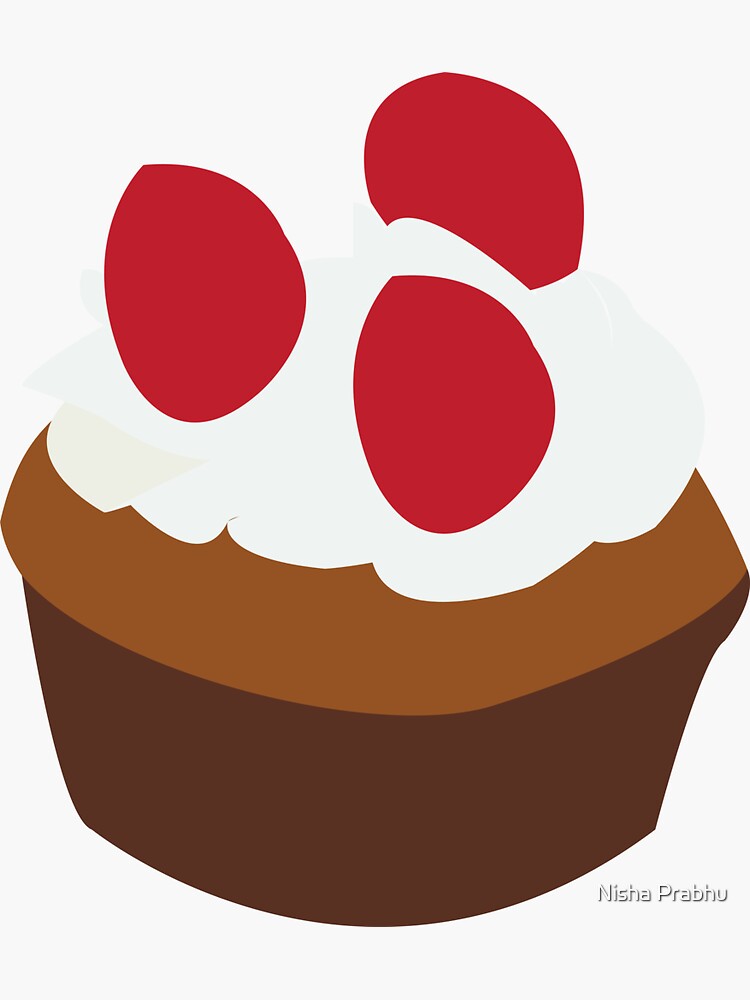 Cute cupcake illustration  Sticker for Sale by Yarafantasyart