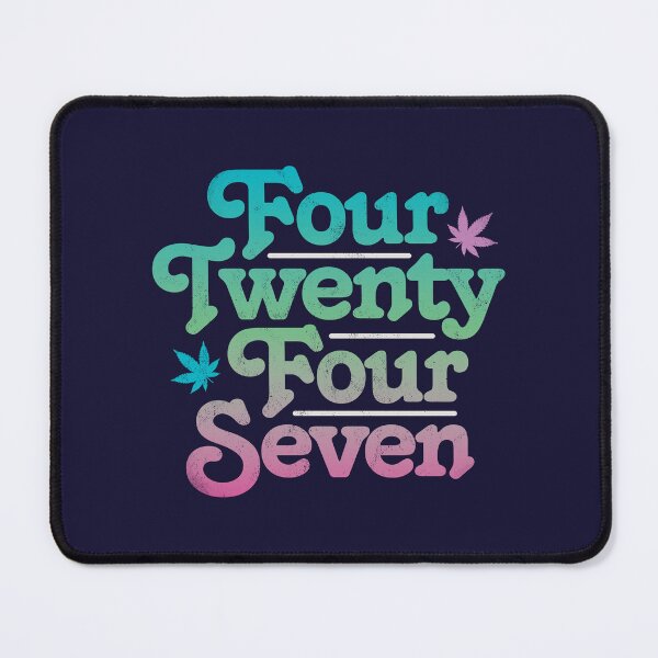 Item preview, 420 24/7 - Classy Vintage Retro type-based weed cannabis marijuana leaf designed and sold by thedesigngarden.