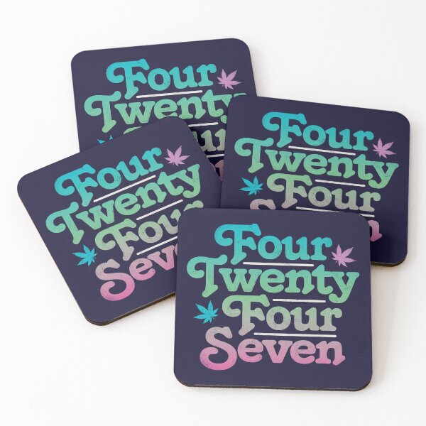Item preview, 420 24/7 - Classy Vintage Retro type-based weed cannabis marijuana leaf designed and sold by thedesigngarden.