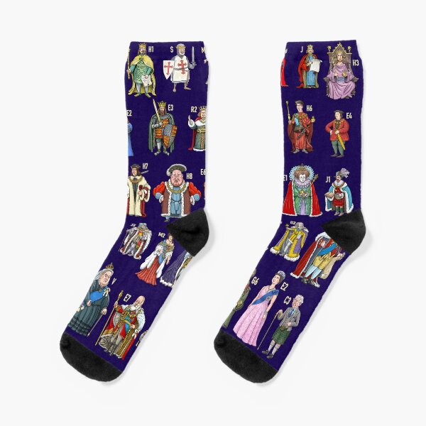 The Kings and Queens of England and Britain Socks