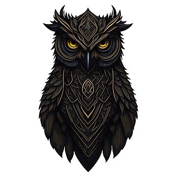 Black Tribal Owl Tattoo - NeatoShop