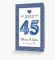 Wedding Anniversary Sapphire - (Personalised) Greeting Card