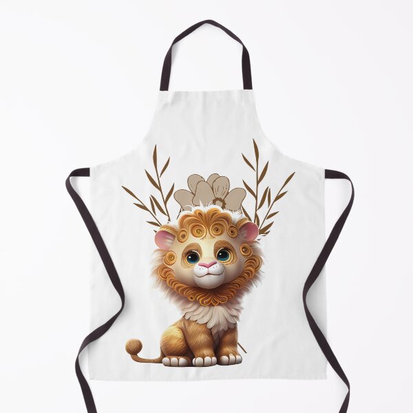 Item preview, Super cute Lion with brown shades and brown vintage like flowers. designed and sold by KortsaCrea.