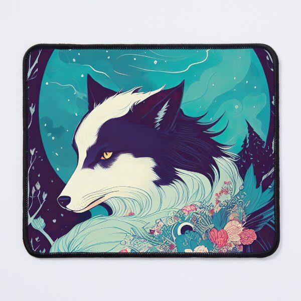 Item preview, Wolf Girl and Blue Full Moon designed and sold by FriskyLemur.