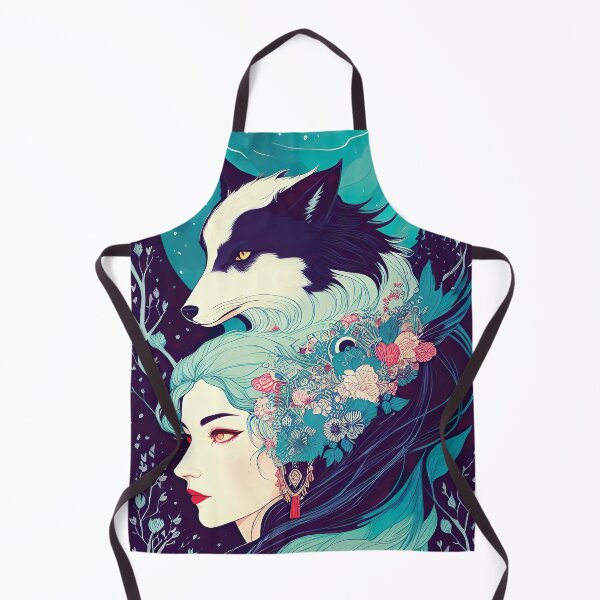 Item preview, Wolf Girl and Blue Full Moon designed and sold by FriskyLemur.