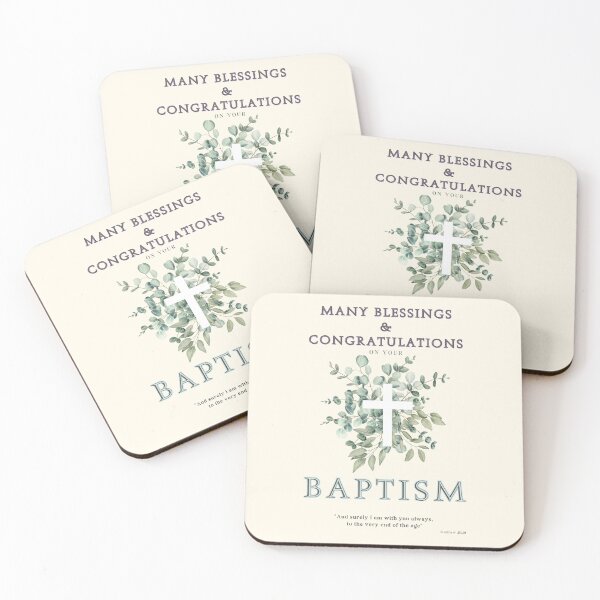 Item preview, Baptism Blessings Congratulations & Uplifting Bible Verse for Adult or Child Baptism designed and sold by Ceramic Scripture.