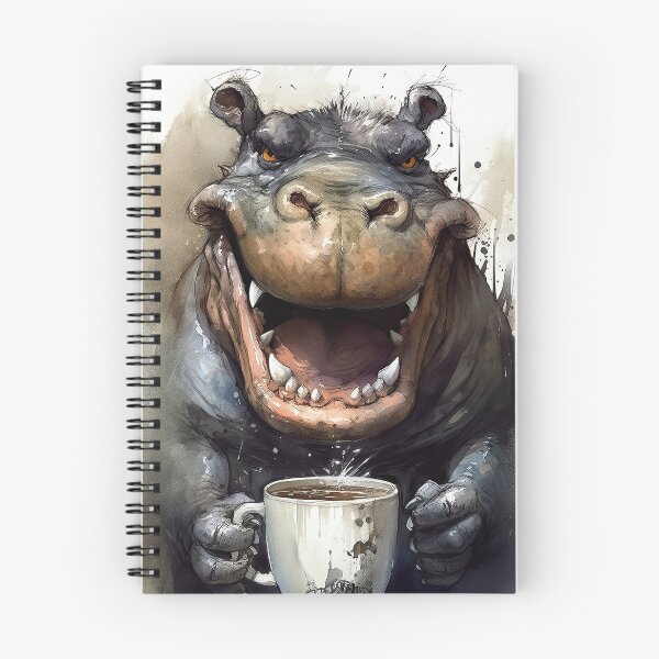 Item preview, Hippo Enjoys Drinking Tea designed and sold by prettykaler.