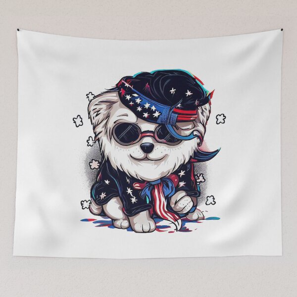 Item preview, Cute Dog 4th Of July Firework Fang designed and sold by ChromaArtistic.