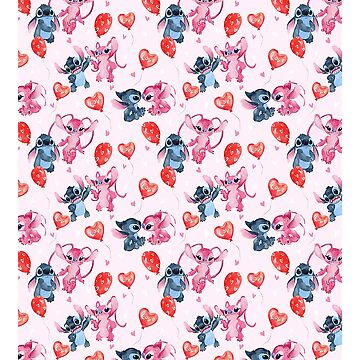 Lilo and Stitch digital paper, Angel, Watercolor, Heart, Love, Background  iPad Case & Skin for Sale by rickmadala