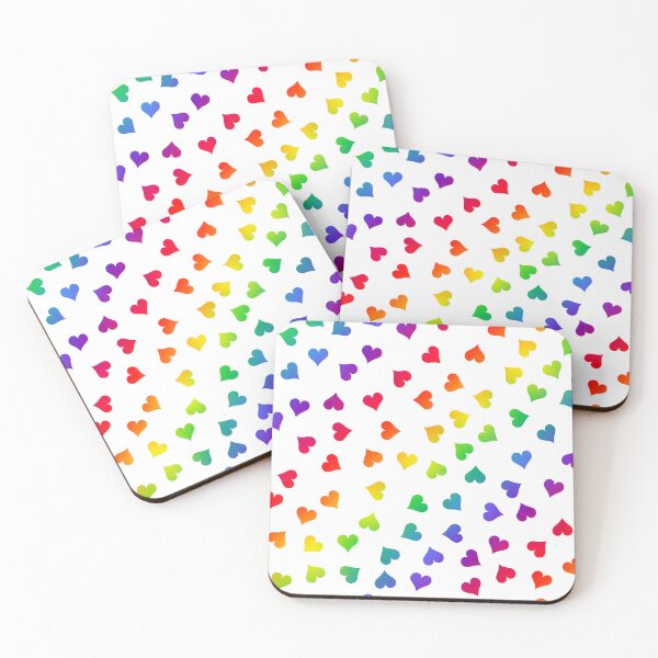 Item preview, Rainbow Hearts Pattern designed and sold by Jandsgraphics.