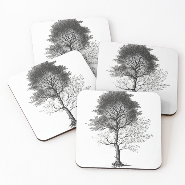 Item preview, Minimalist Antique Tall Tree Sketch Art 5 - Black and White Drawing designed and sold by Artishock - Sensory Overload.