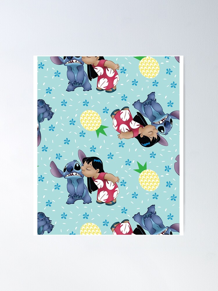 Lilo & Stitch Pineapple Pattern Poster for Sale by ThompsonBeauty