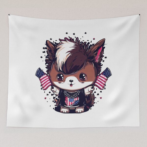 Item preview, Cute Dog 4th of July Punk Patriot Pooch designed and sold by ChromaArtistic.