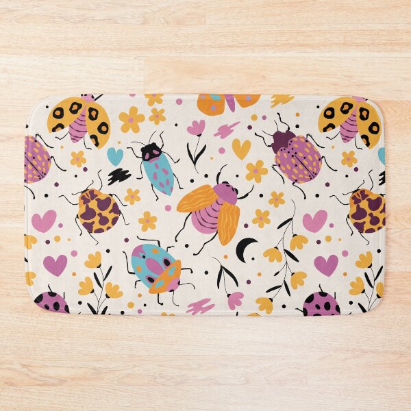 Item preview, Cute doodle bugs and florals on beige, pattern designed and sold by BlueLela.