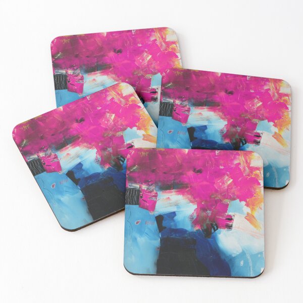 Item preview, Pink and navy blue bold vibrant abstract  designed and sold by AndradaArt.