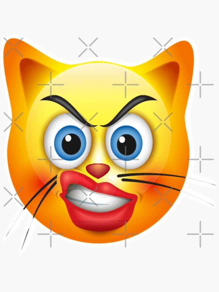 Angry Cat Emoji Sticker for Sale by rkbubble