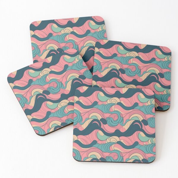 Item preview, Pink and blue wave Pattern  designed and sold by LTAdesigns.