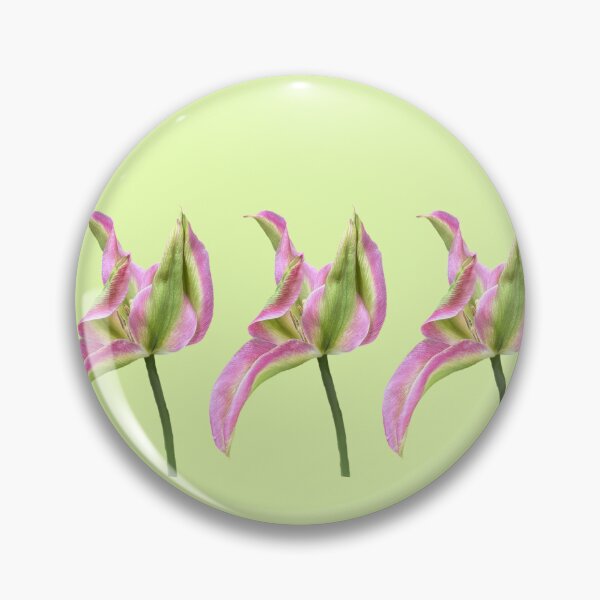 Item preview, 3 pink-green tulips with a light yellow-green background designed and sold by Binas-gallery.
