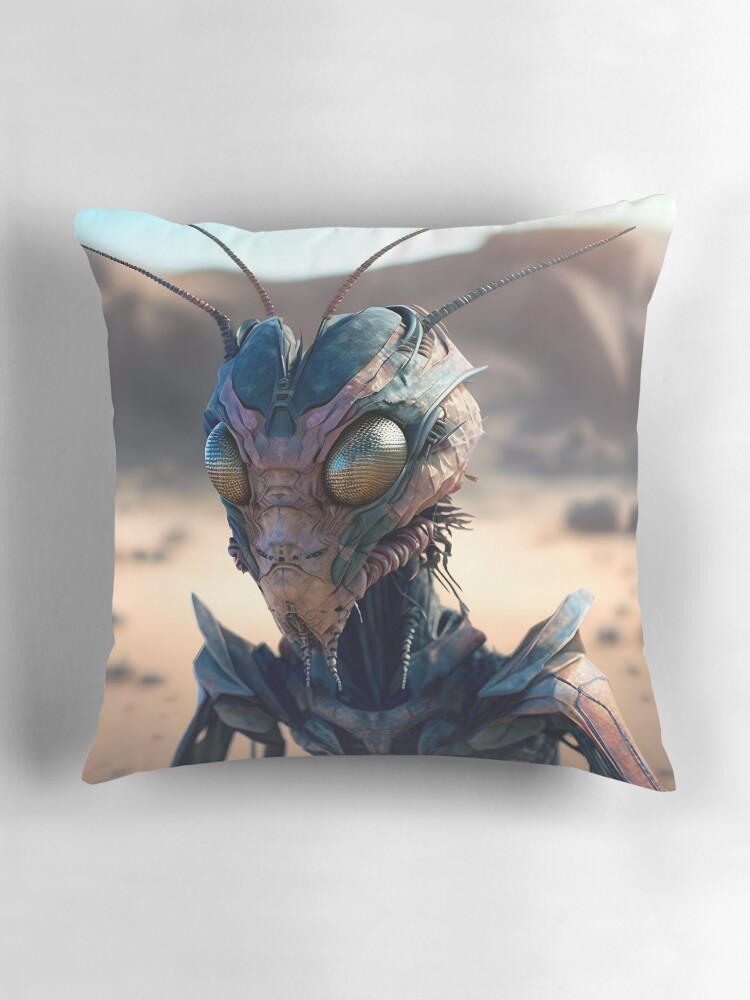 Creepy Insectoid Alien Arthropod Inhabitant of Mars Pillow for Sale by AIWanderer Redbubble