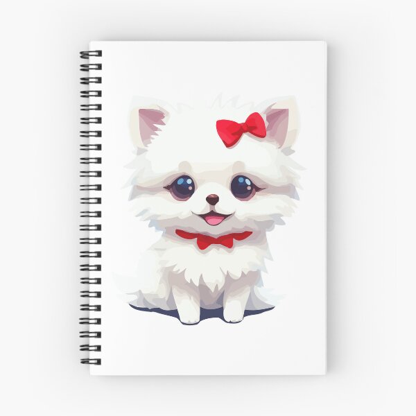 Item preview, Cute adorable white Pomeranian with red bow tie designed and sold by amithachapa.