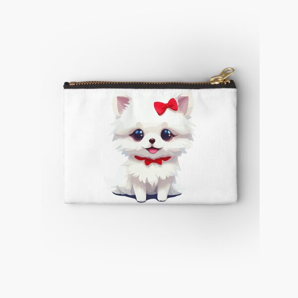 Item preview, Cute adorable white Pomeranian with red bow tie designed and sold by amithachapa.