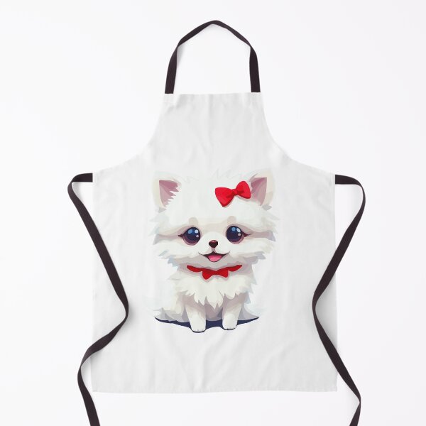 Item preview, Cute adorable white Pomeranian with red bow tie designed and sold by amithachapa.