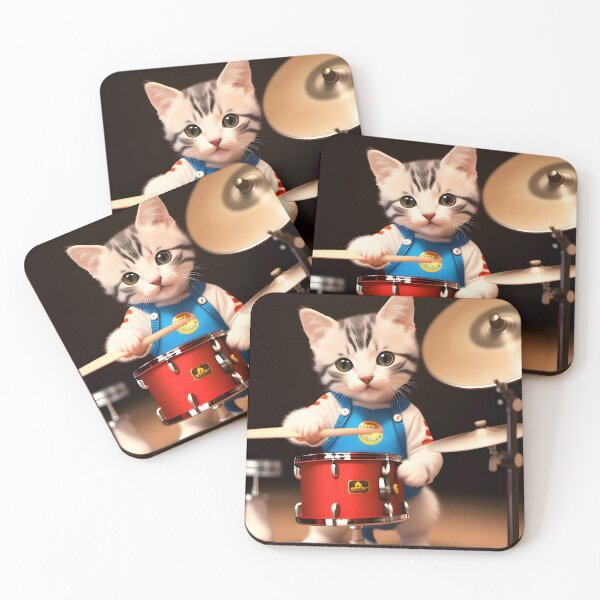 Item preview, Drummer cat - Modern digital art designed and sold by Ai-michiart.