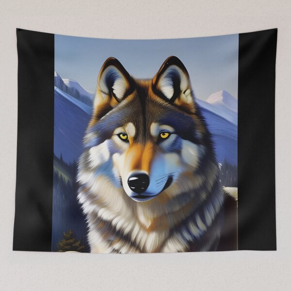 Artikelvorschau, Wolfsportrait, pastos, Ai Generated Art entworfen und verkauft von ACC .