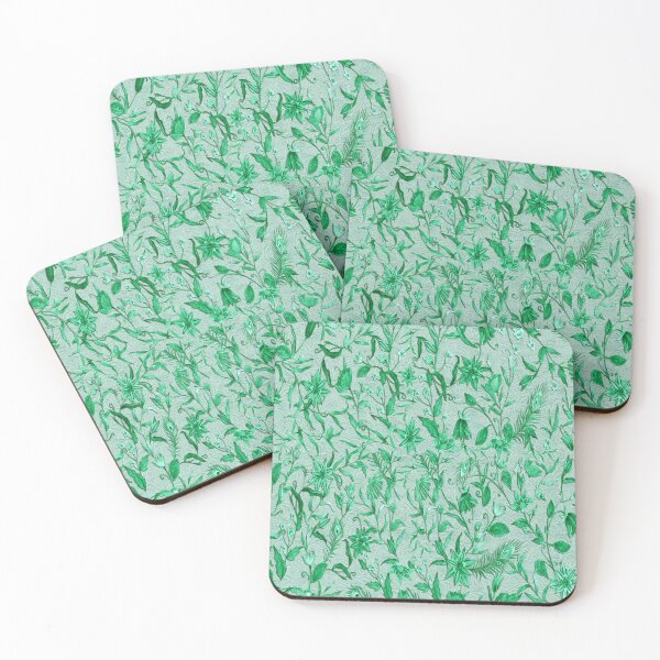 Item preview, Emerald-green flowers on textured backing designed and sold by NadineMay.