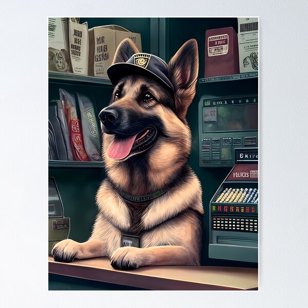 German Shepherd Painting - Cute Original Dog Art Jigsaw Puzzle