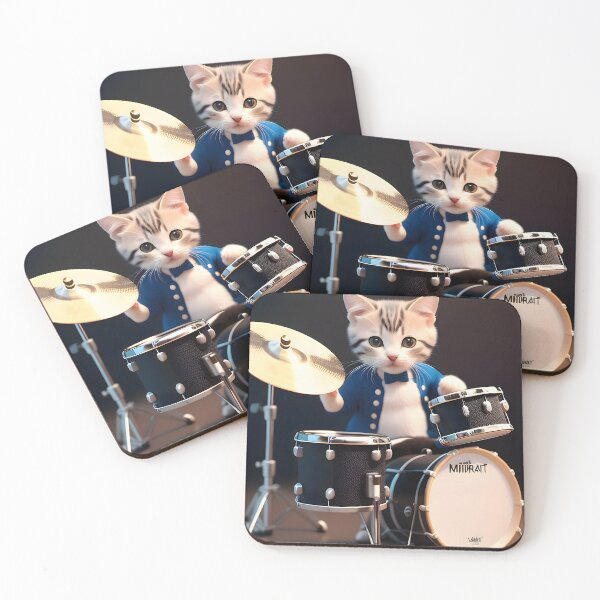 Item preview, Drummer cat - Modern digital art designed and sold by Ai-michiart.
