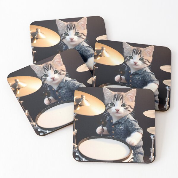 Item preview, Drummer cat - Modern digital art designed and sold by Ai-michiart.