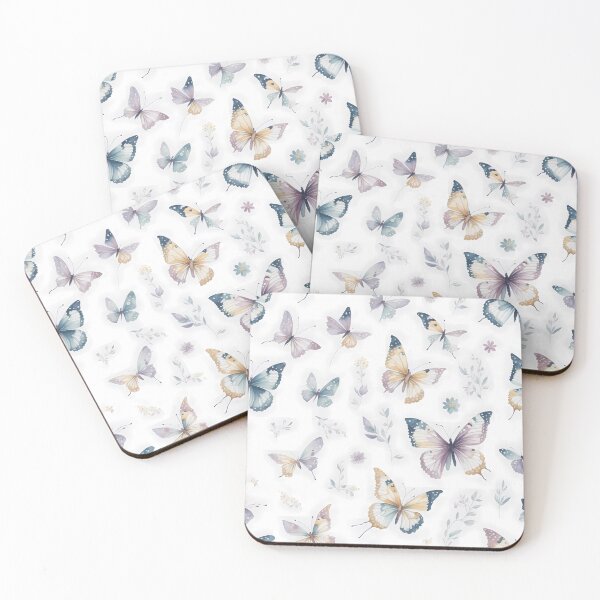 Item preview, Butterflies Boho Pastel Leaves Aesthetic designed and sold by FantasiaArts.