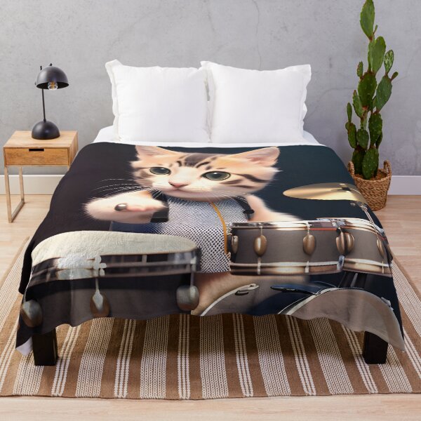 Item preview, Drummer cat - Modern digital art designed and sold by Ai-michiart.
