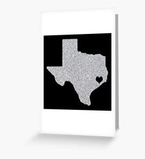 Houston, TX Glitter State Greeting Card