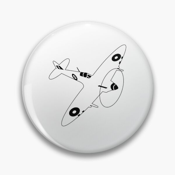 Item preview, Supermarine Spitfire Hand Drawn (Black Outline) designed and sold by republic93.