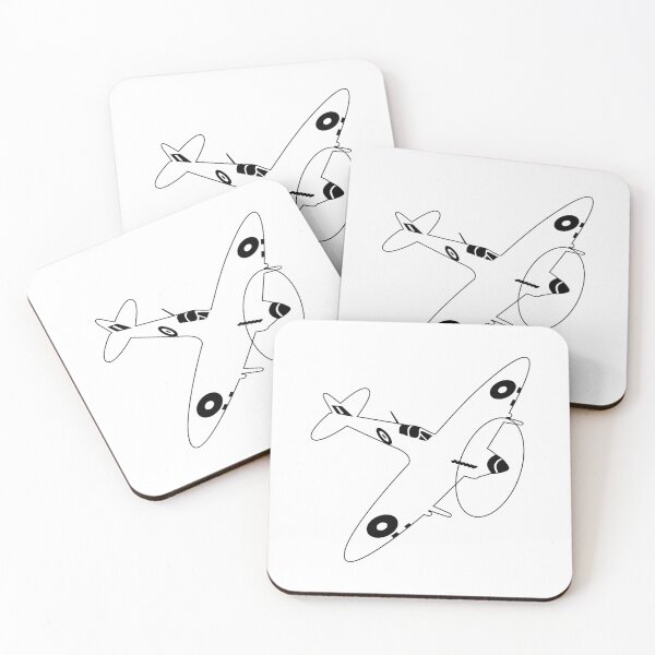 Item preview, Supermarine Spitfire Hand Drawn (Black Outline) designed and sold by republic93.