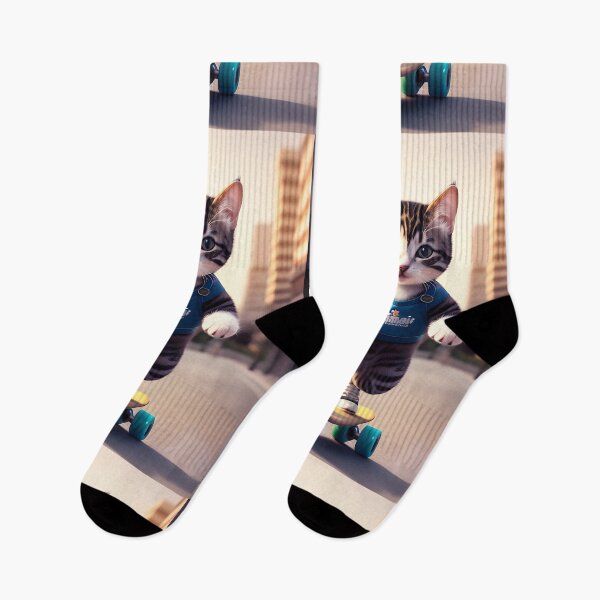 Item preview, Cat skateboarding  - Arte digital moderno designed and sold by Ai-michiart.