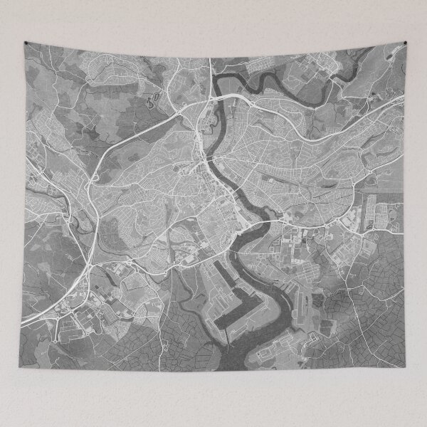 Item preview, Map of Newport (England) in gray vintage style designed and sold by blursbyai.