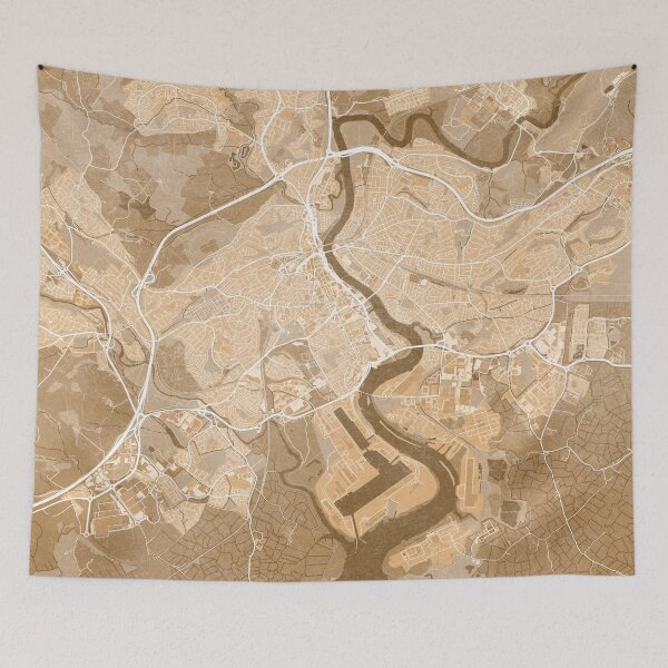 Item preview, Map of Newport (England) in sepia vintage style designed and sold by blursbyai.
