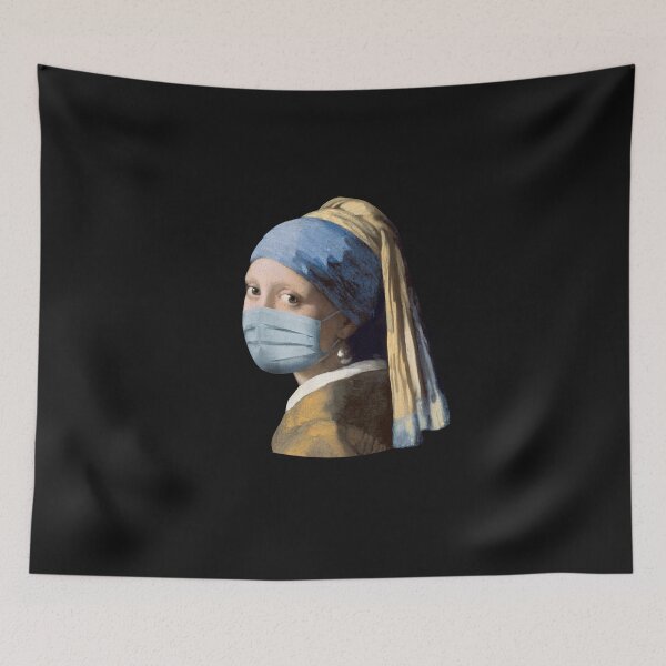 Item preview, Girl with a mask and a pearl earring designed and sold by Delphimages Art.