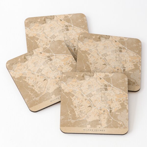 Item preview, Map of Milton Keynes (England) in sepia vintage style designed and sold by blursbyai.