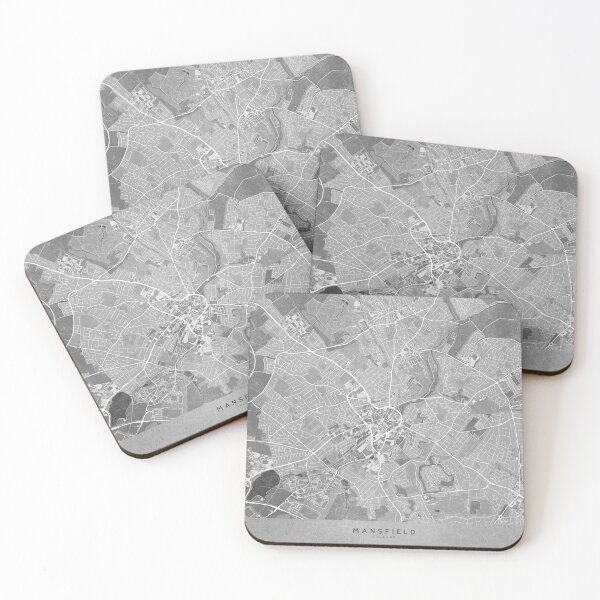 Item preview, Map of Mansfield (England) in gray vintage style designed and sold by blursbyai.