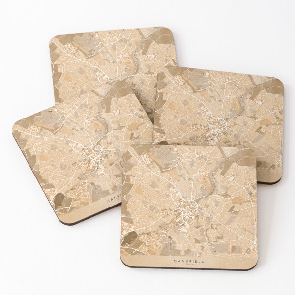 Item preview, Map of Mansfield (England) in sepia vintage style designed and sold by blursbyai.